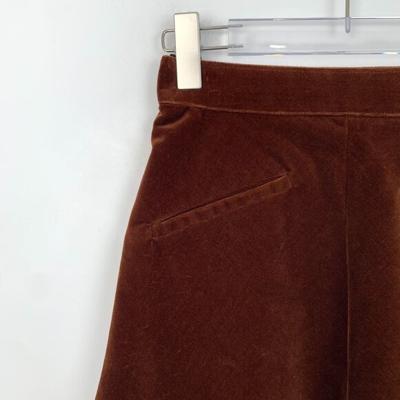 Celine Dark Red Cotton A-Line Skirt With Pockets Size 36 XS Made In France Elega - Picture 3 of 7